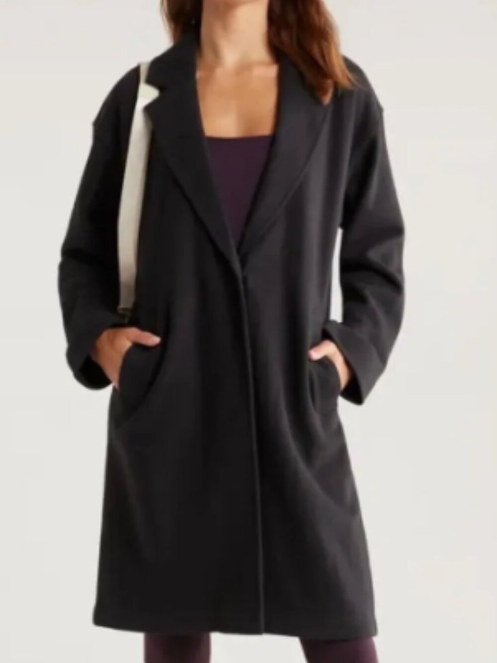 Zella Cloud Fleece Longline Blazer – Black – XL – Oversized Cozy Jacket